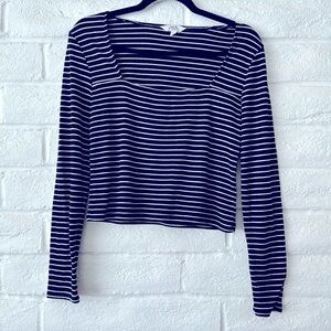 Jack by BB Dakota. Long sleeve shirt. Striped. Square neck.